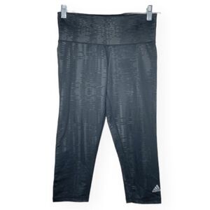 Adidas black Capri cropped shiny leggings active‎